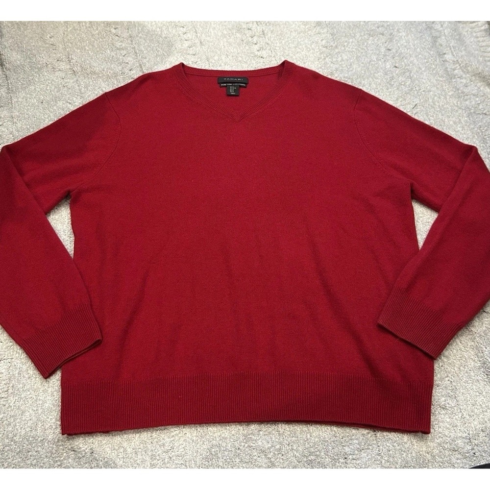 Tahari Pure Luxe Cashmere mens sweater - Super Soft 0.585 Oz Small Hole See Pic